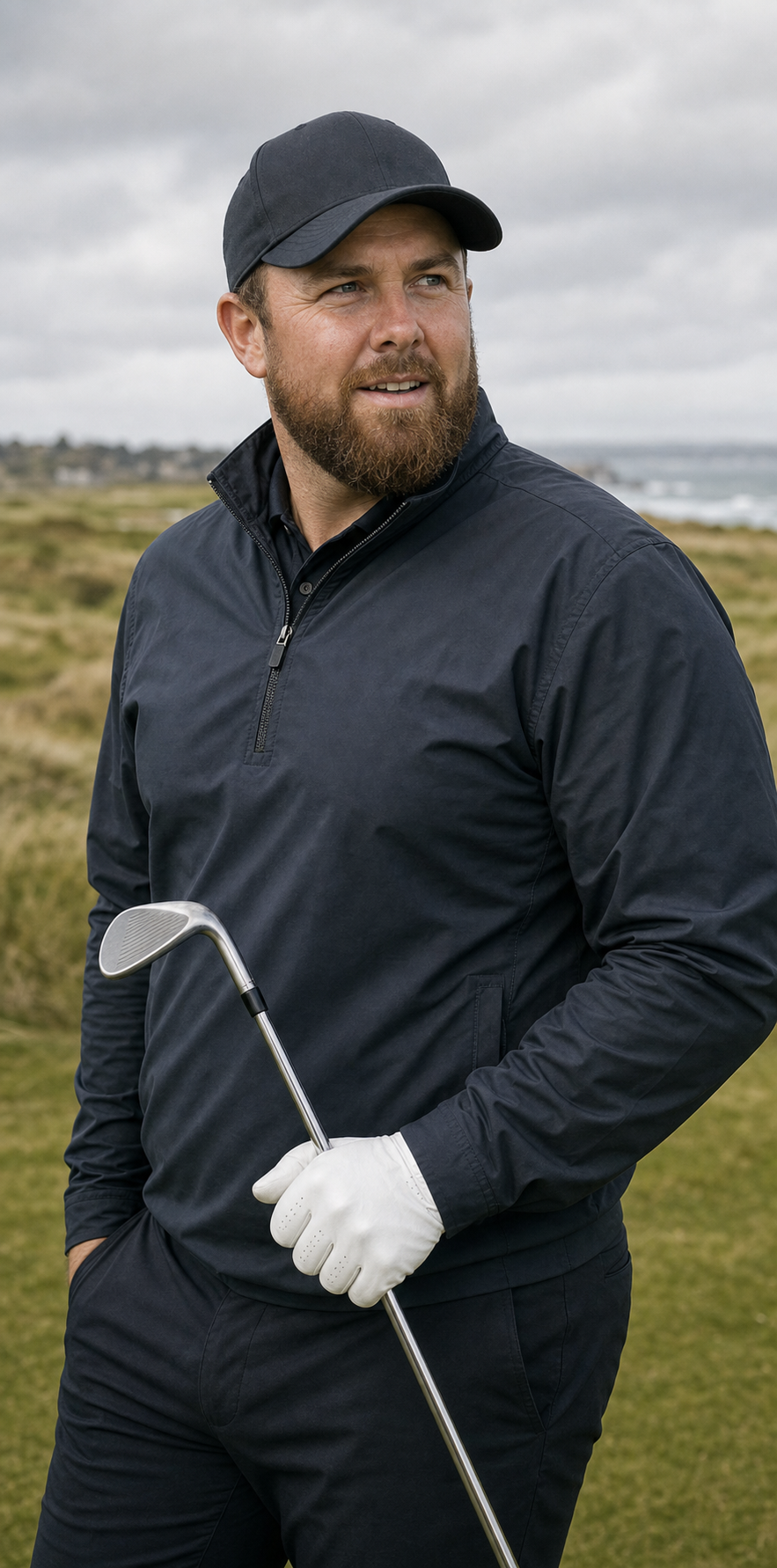 AI-generated review portrait direction for Shane Lowry