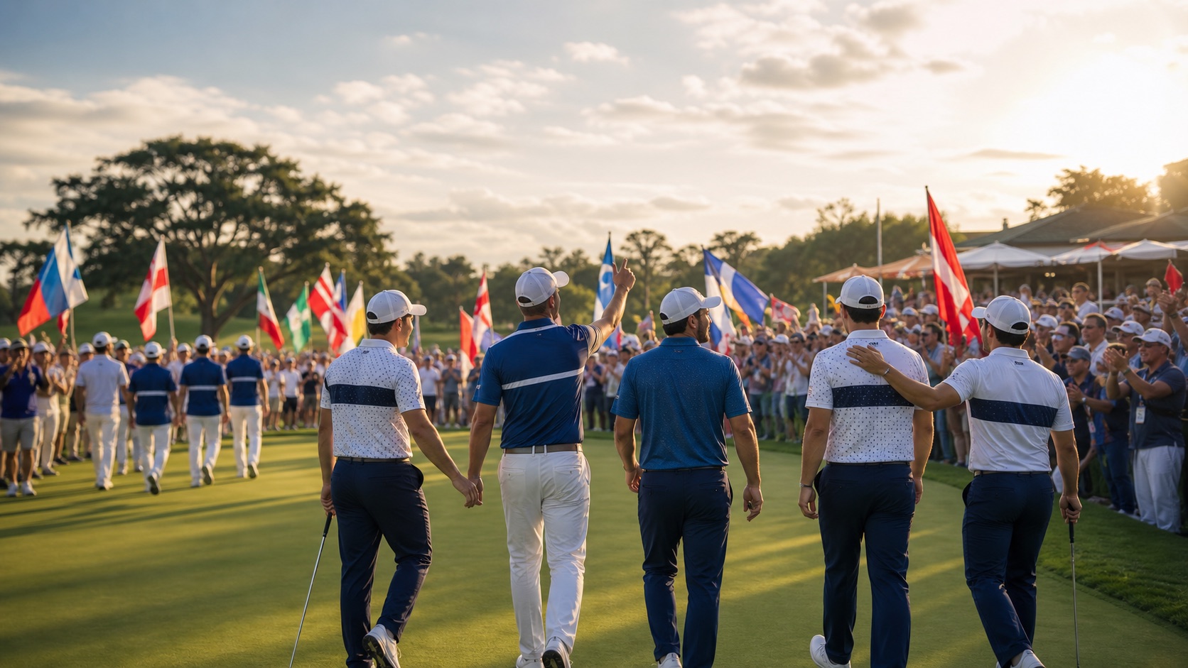 Team golf event atmosphere