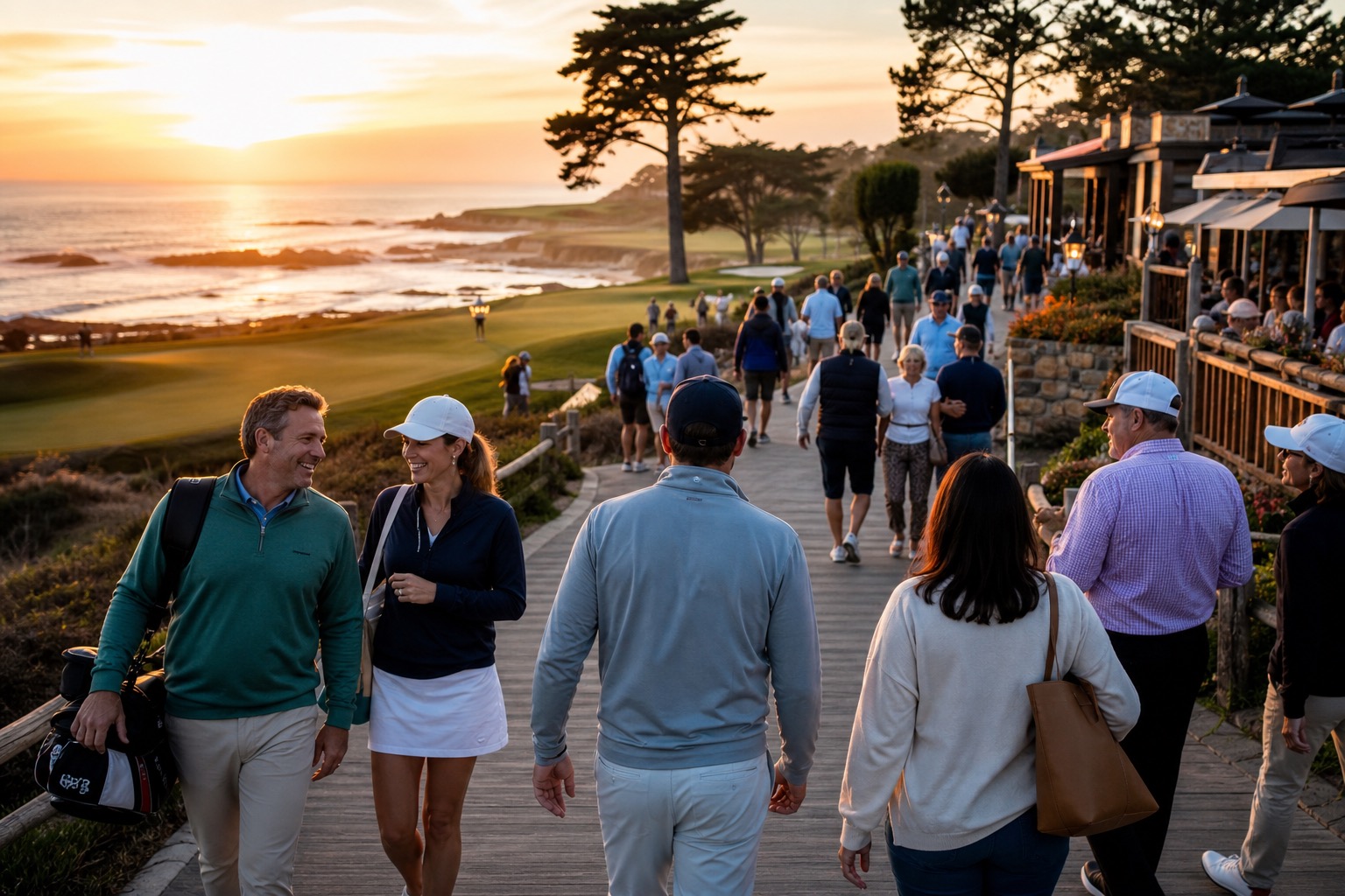 Coastal golf destination scene