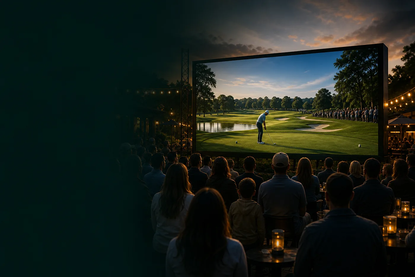 Fans watching golf together