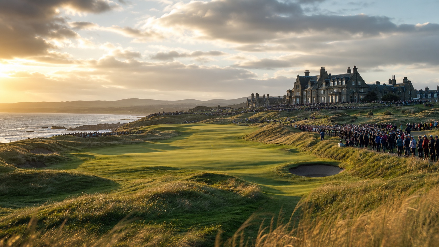 Links golf course scene